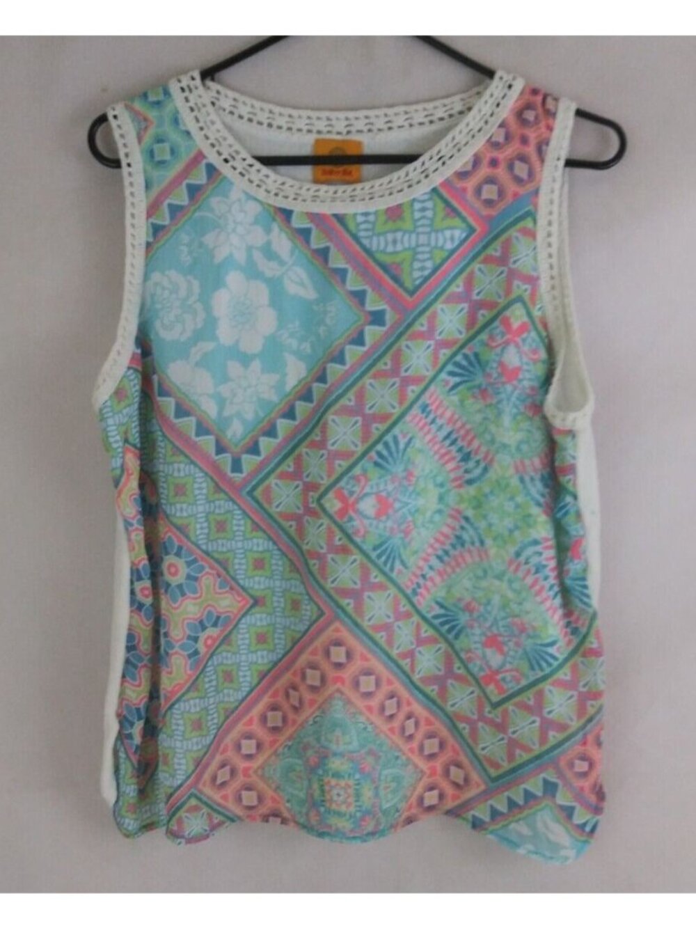 Ruby Rd. Women's Sleeveless Colorful Abstract Floral Blouse Size Large